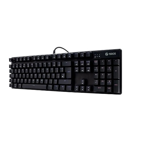TECLADO MECANICO TE-4068G, RETROILUMINACION RAINBOW, USB 2.0, ESPA&Ntilde;OL, COLOR NEGRO