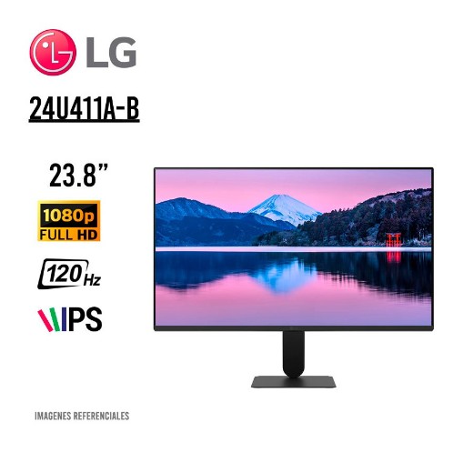MONITOR LG 24U411A-B 120HZ/ 5MS/ IPS/ FHD/ VGA/ HDMI/ HDR10/ 23.8