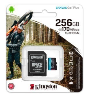 MEMORIA FLASH MICROSDXC KINGSTON CANVAS GO! PLUS, 256GB CON ADAPTADOR SD | GOPLUS