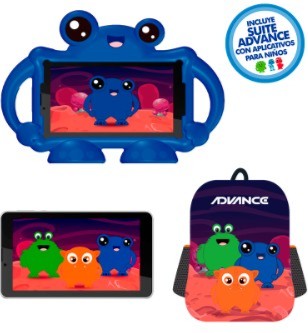 TABLET ADVANCE INTRO TR7987, 7" TN 1024X600, ANDROID 10 GO, 3G, DUAL SIM, 16GB, RAM 1GB | MOSTRITO MOCHILA