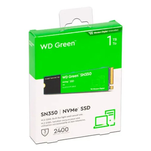 DISCO SOLIDO WD GREEN SN350 NVME 1TB M.2 2280, PCIE GEN3 X4 / WDS100T2G0C