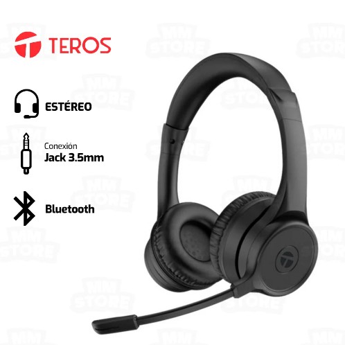 AUDIFONO INALAMBRICO TEROS TE-8035N (HEADSET), NEGRO