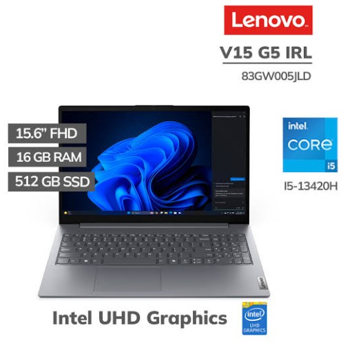 LAPTOP LENOVO V15 G5 IRL, 15.6 FHD TN, CORE I5-13420H 2.1/4.6GHZ, 16GB DDR5-5200MHZ | 83GW005JLD